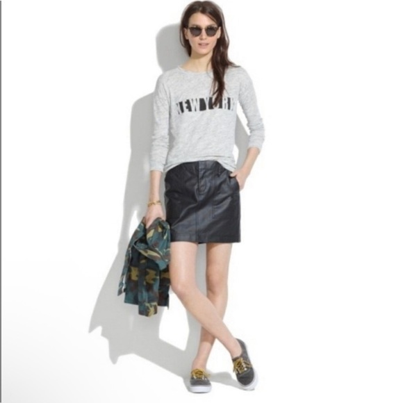 Madewell Dresses & Skirts - Madewell coated canvas washed black cargo miniskirt grunge size 12‎
